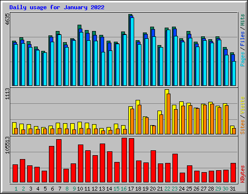 Daily usage for January 2022