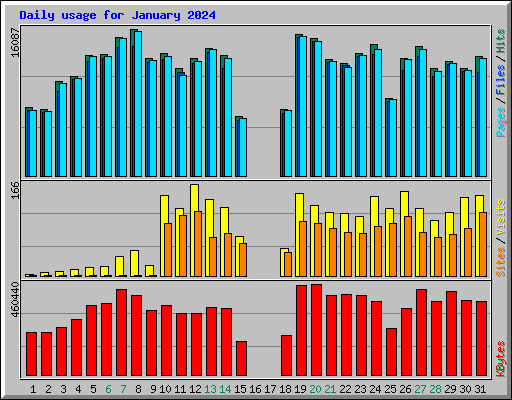 Daily usage for January 2024
