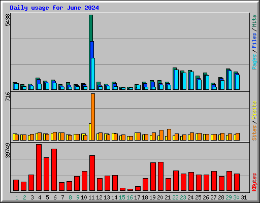 Daily usage for June 2024