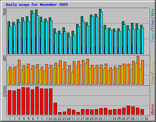 Daily usage for November 2025