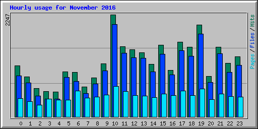Hourly usage for November 2016