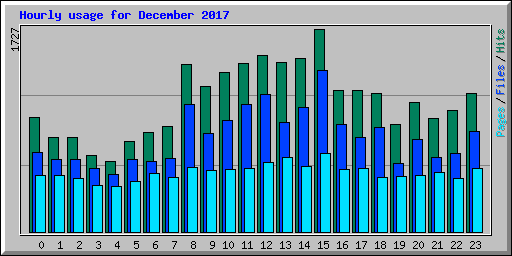 Hourly usage for December 2017