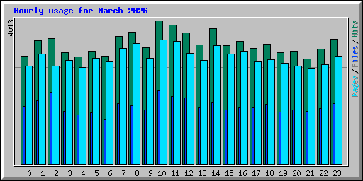Hourly usage for March 2026